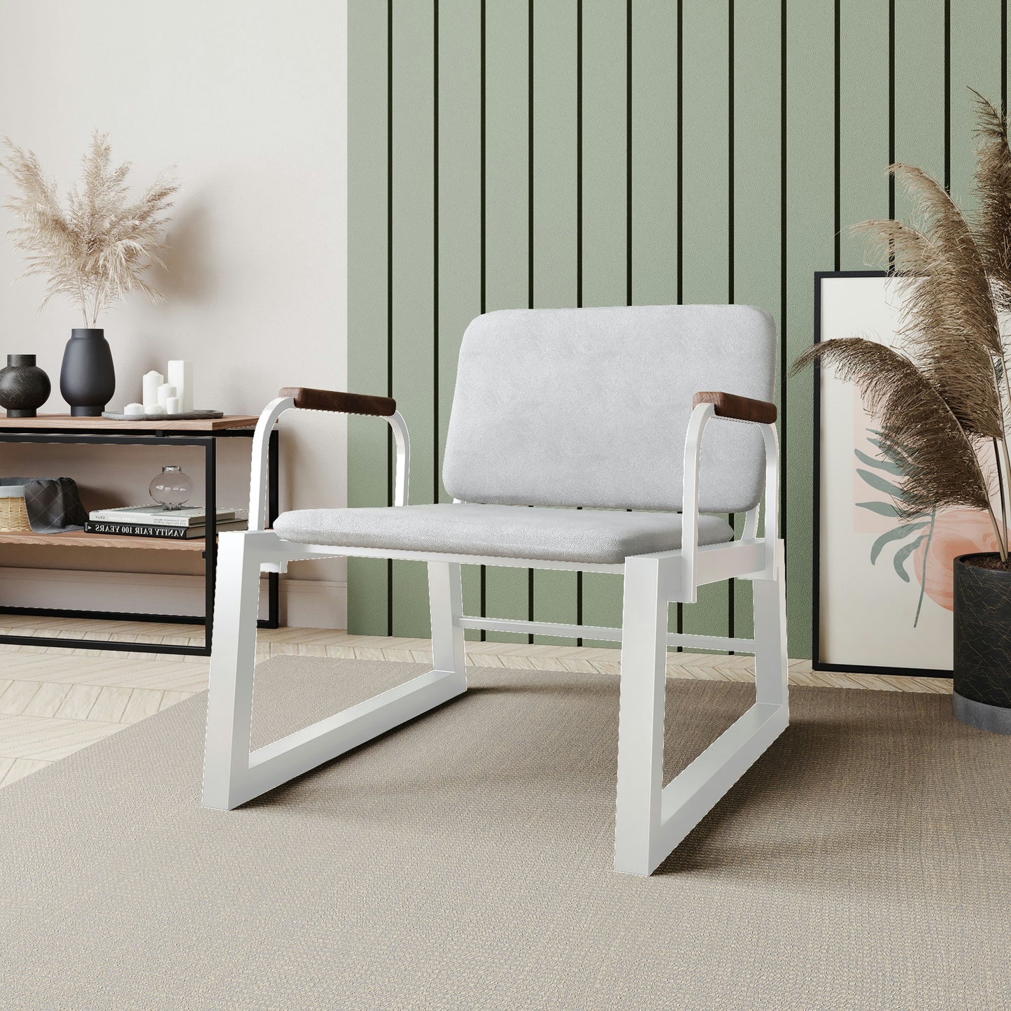Whythe PU Leather Low Accent Chair 1.0 in White