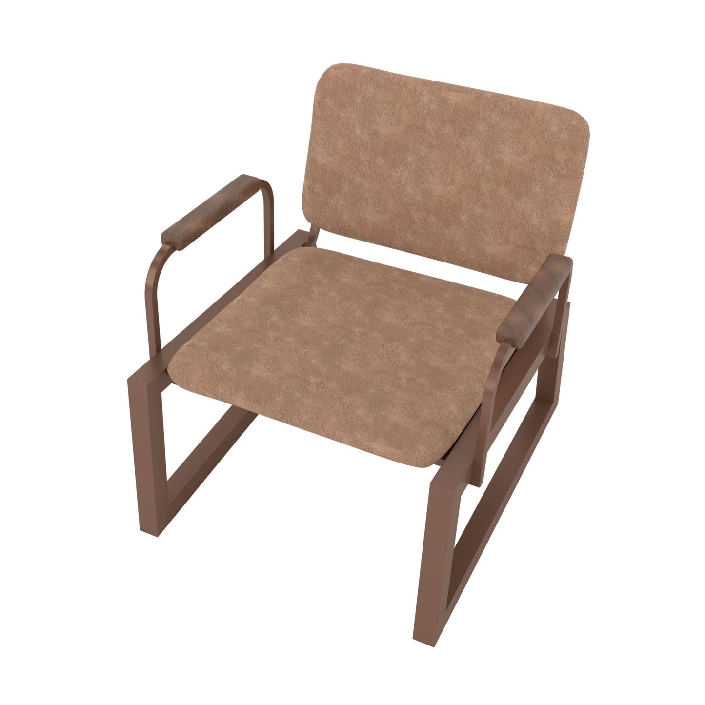 Whythe PU Leather Low Accent Chair 1.0 in Corten