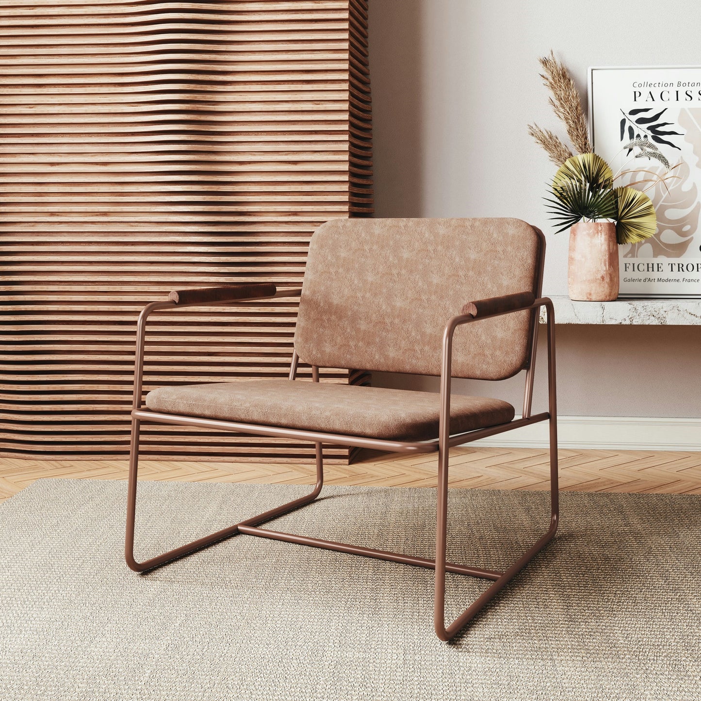Whythe PU Leather Low Accent Chair 2.0 in Corten