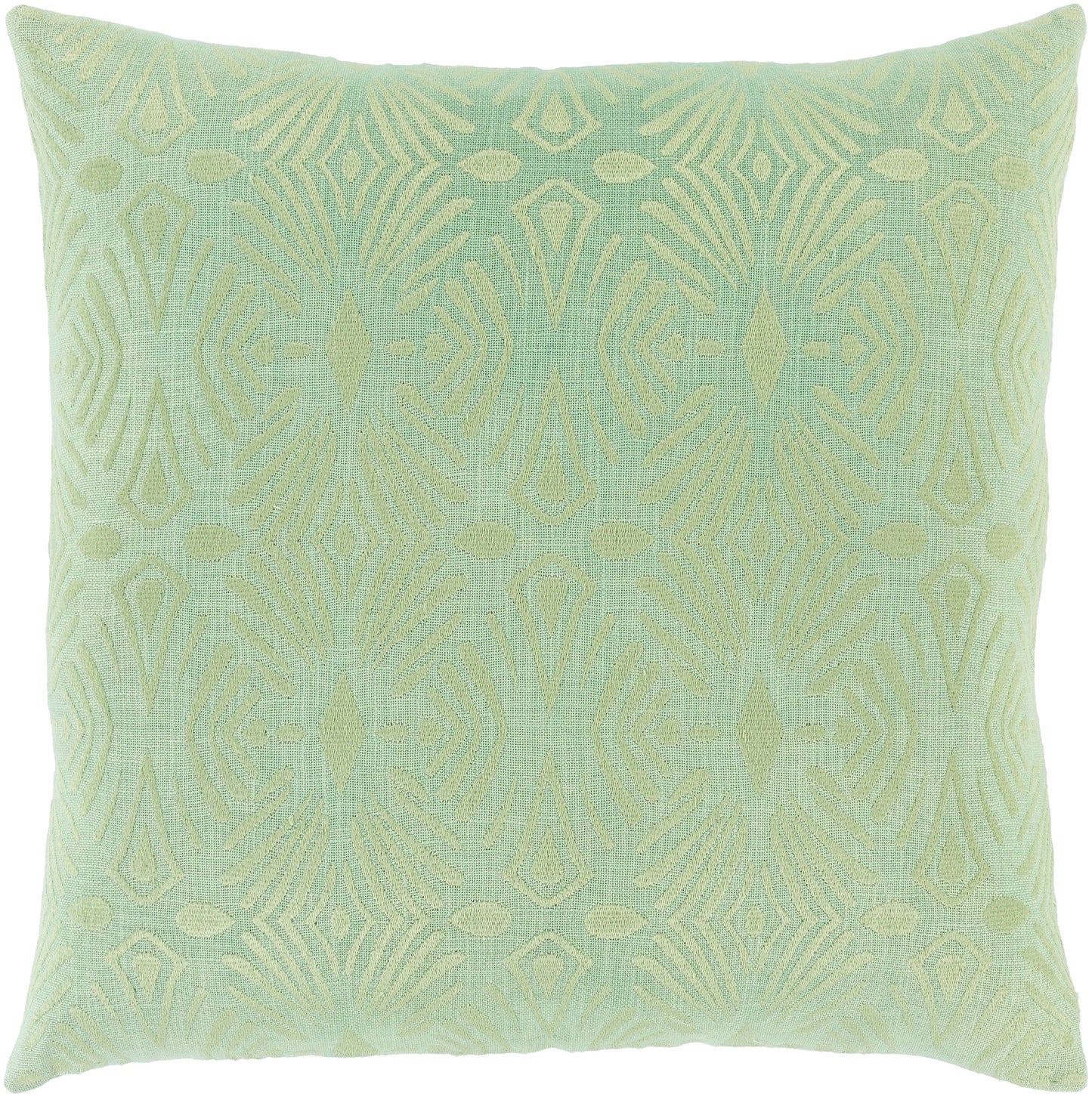 Surya Accra Light Green Pillow Shell With Down Insert 18"H X 18"W