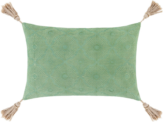 Surya Accra Light Green Pillow Shell With Down Insert 13"H X 20"W