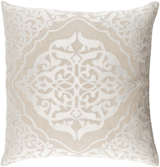 Surya Adelia Off-White Pillow Shell With Polyester Insert 18"H X 18"W