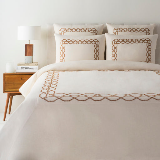 Surya Afia Ivory Twin Duvet 68"W X 86"L