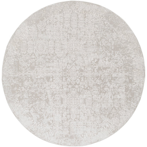 Surya Aisha Rug 6'7" Round Light Gray