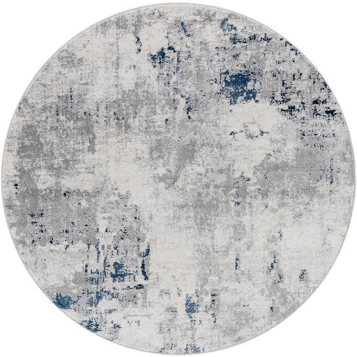 Surya Aisha Rug 6'7" Round - Charcoal, Light Gray