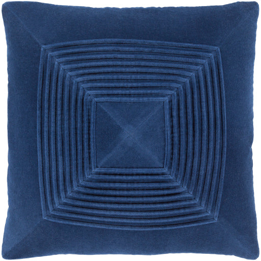 Surya Akira Navy Pillow Shell With Down Insert 22"H X 22"W