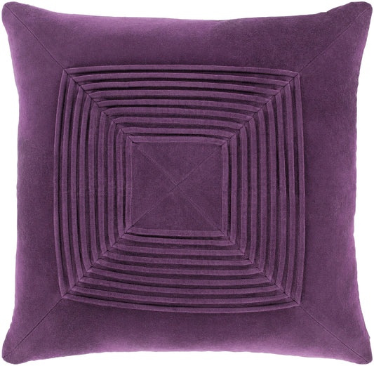 Surya Akira Dark Plum Pillow Shell With Down Insert 22"H X 22"W