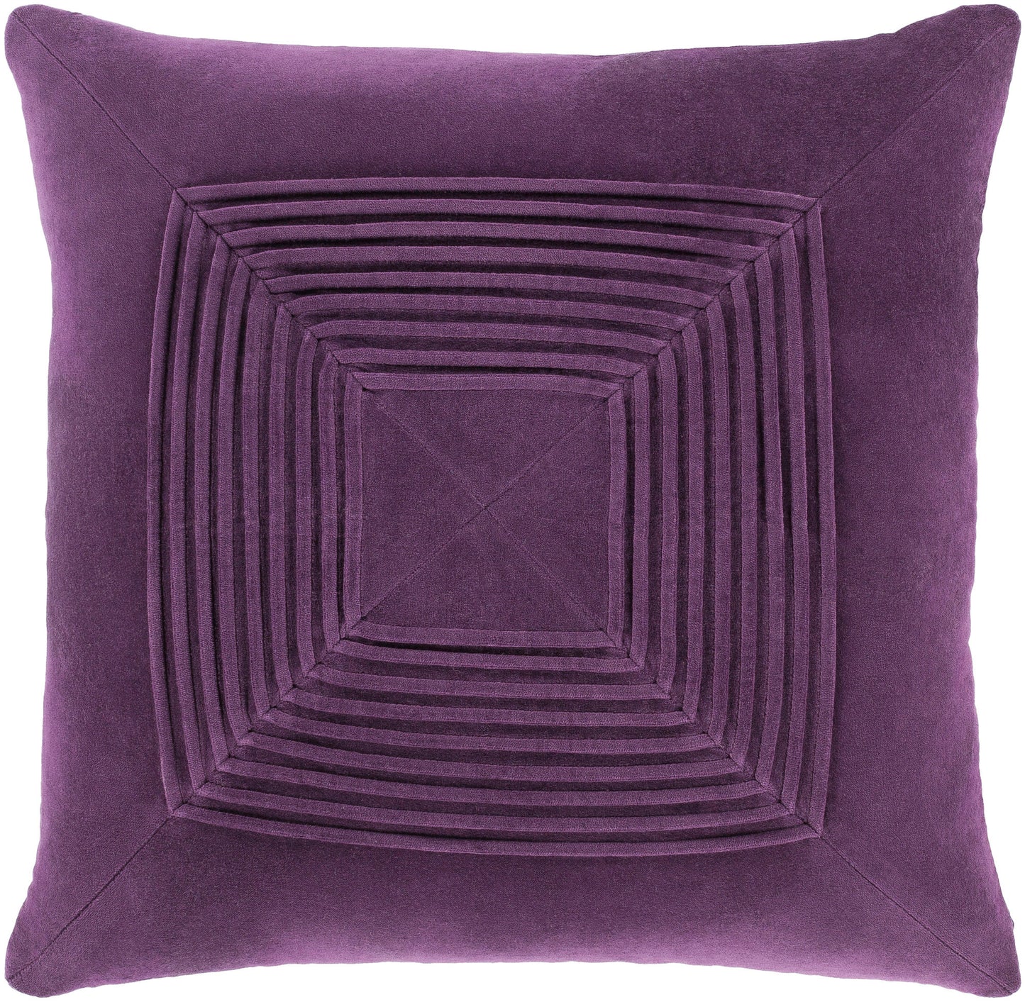 Surya Akira Dark Plum Pillow Shell With Polyester Insert 22"H X 22"W