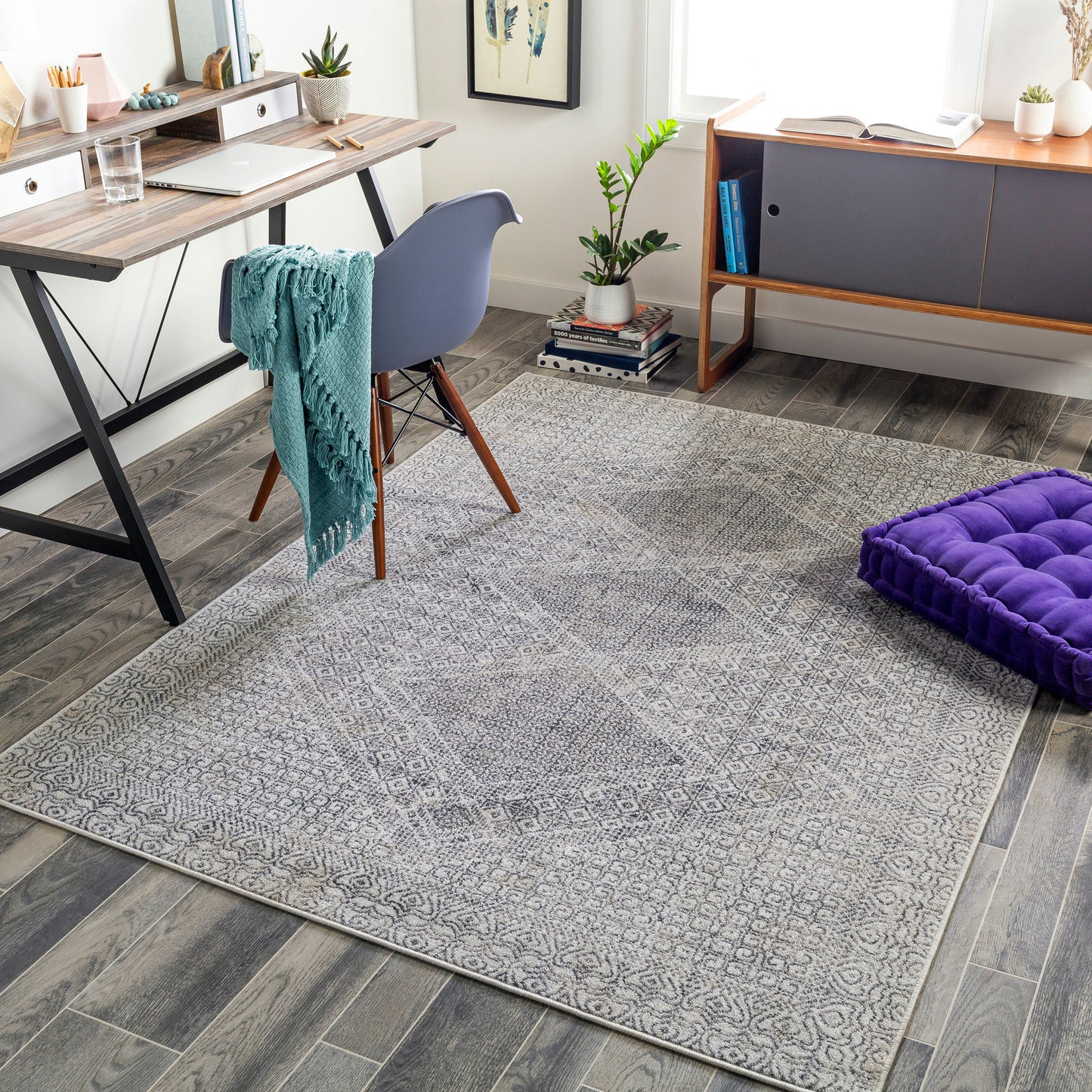 Surya Alice Rug 6'10" X 9' - Charcoal & Light Gray
