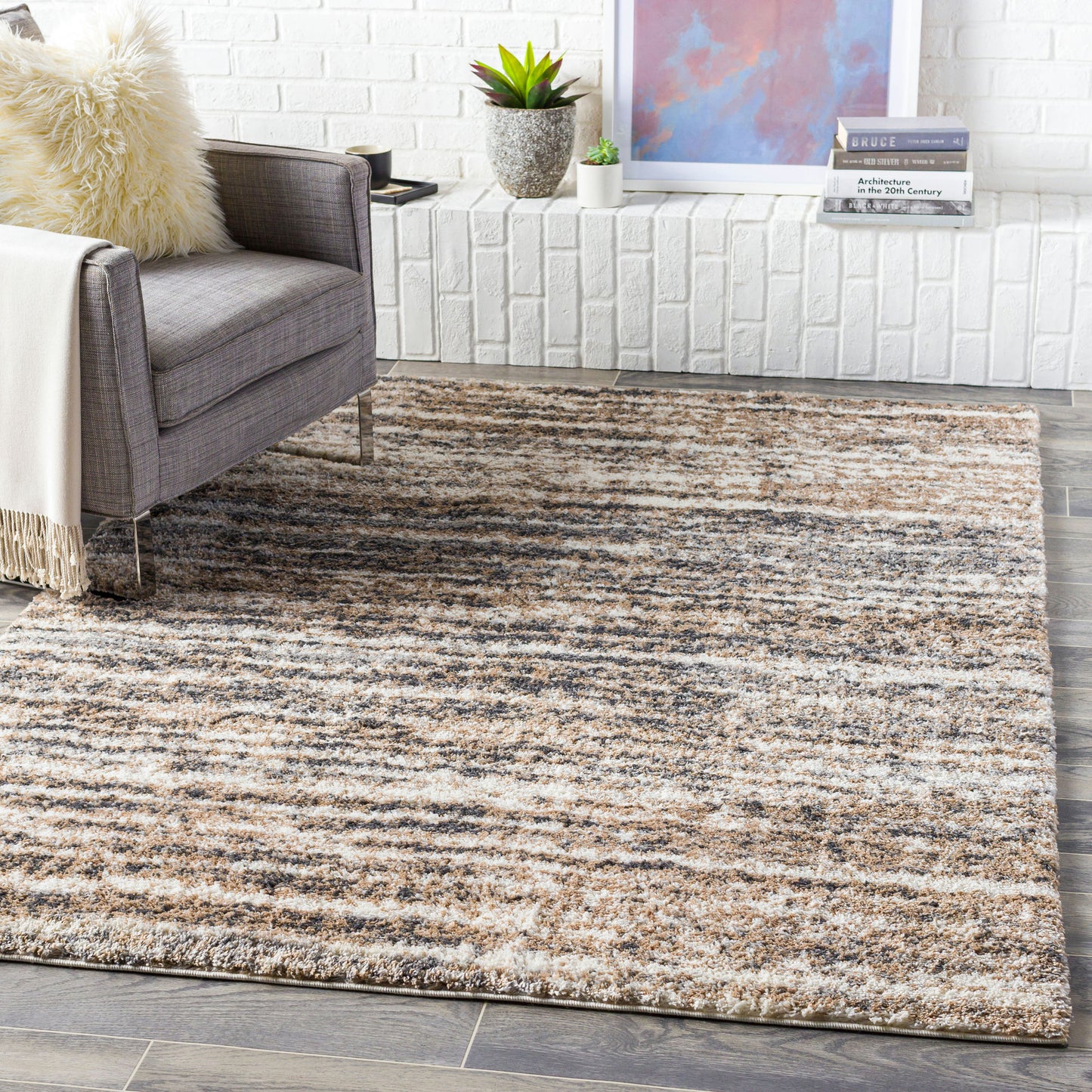 Surya Aliyah Shag Charcoal Rug 2' X 3'