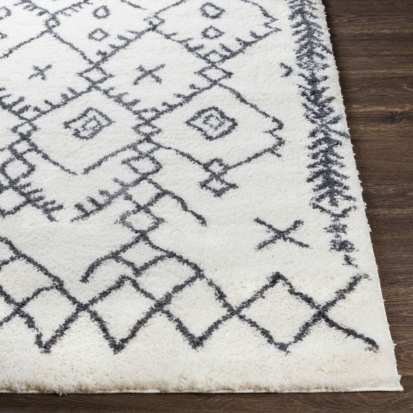 Surya Aliyah Shag Rug 2' X 3' - Cream & Charcoal