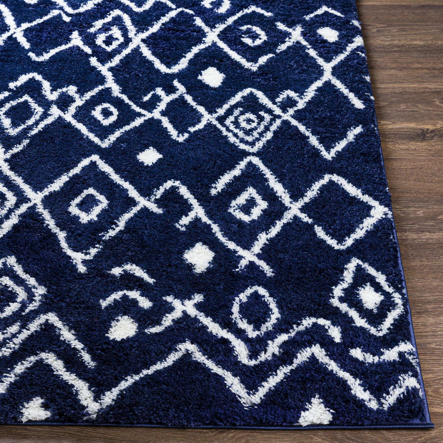 Surya Aliyah Shag Dark Blue Rug 5'3" X 7'3"