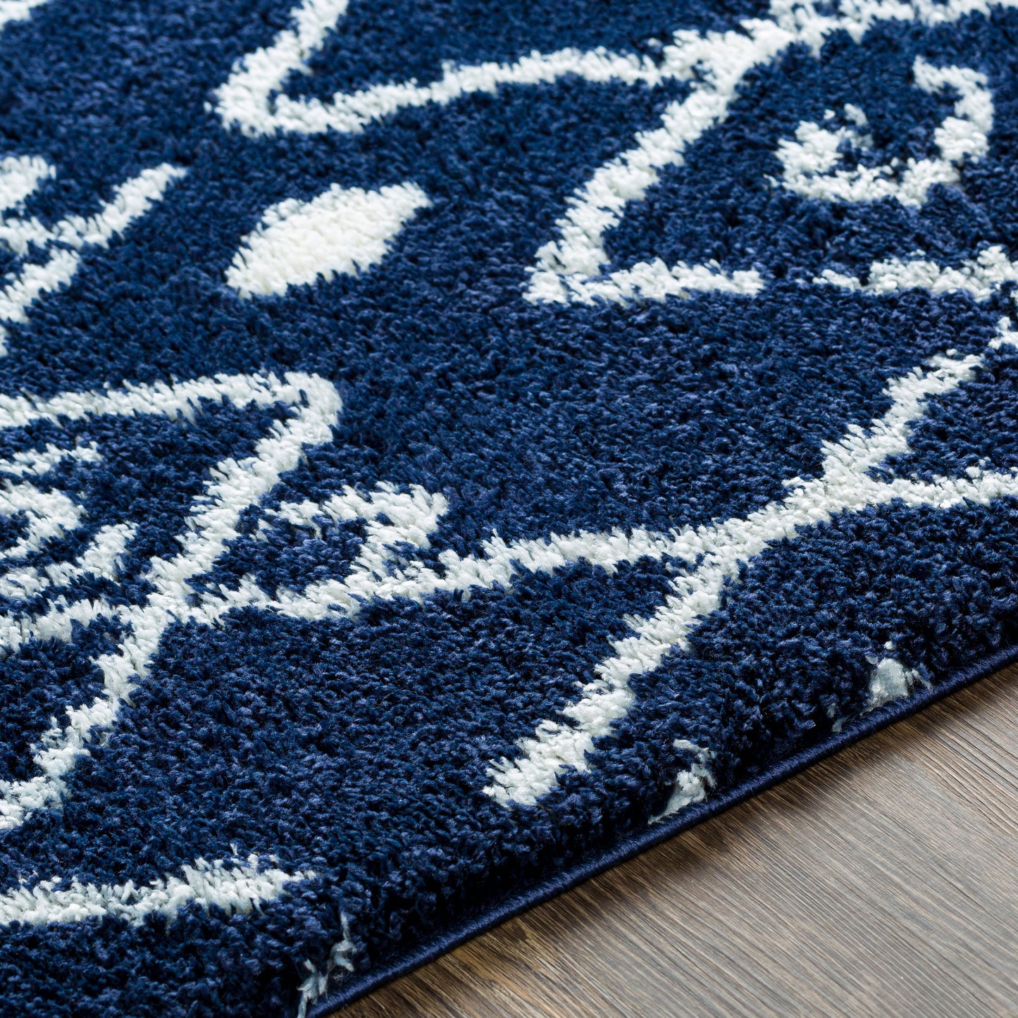 Surya Aliyah Shag Dark Blue Rug 5'3" X 7'3"