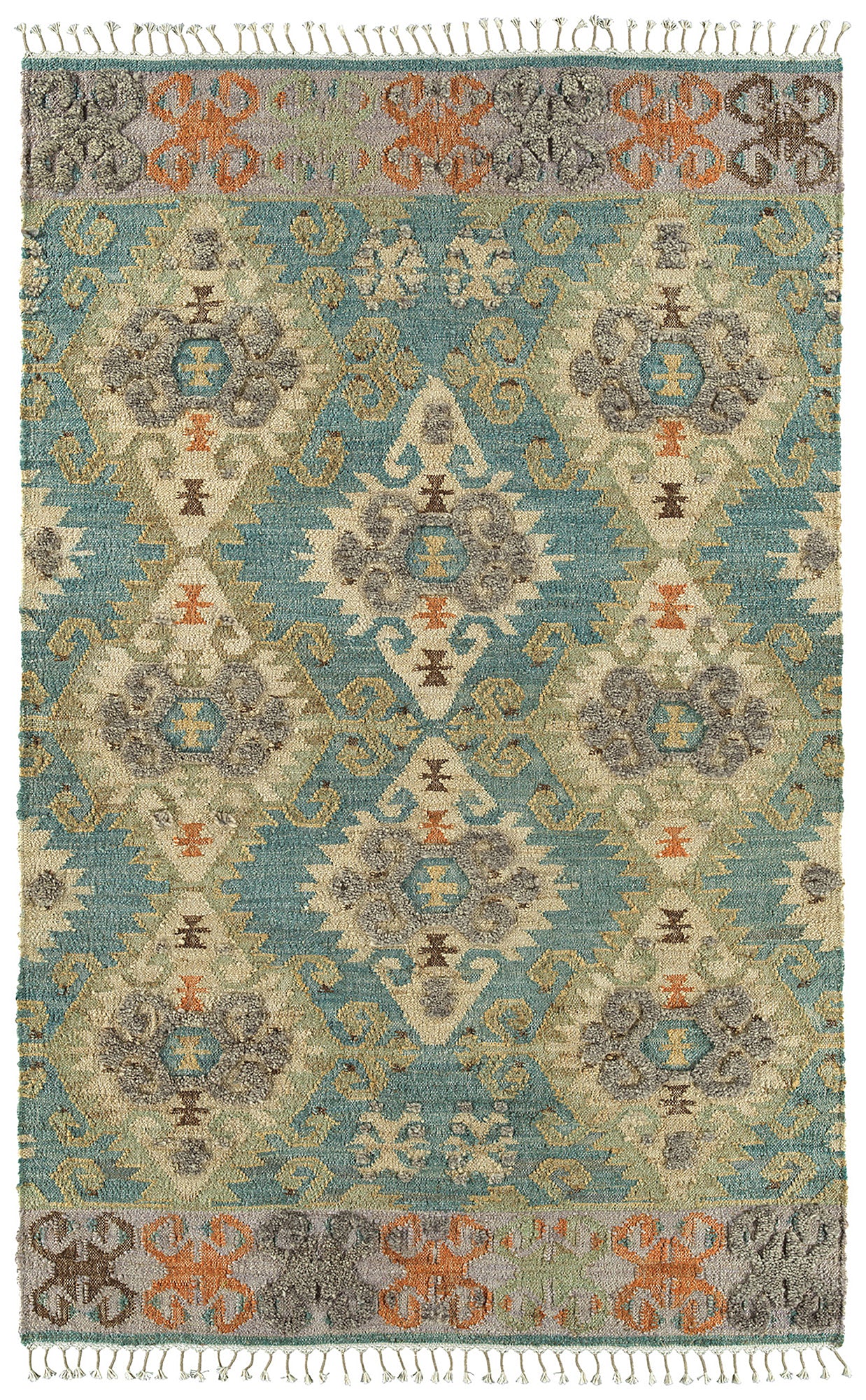 Kaleen Alejandra Collection Light Blue Runner 2'6" x 8'