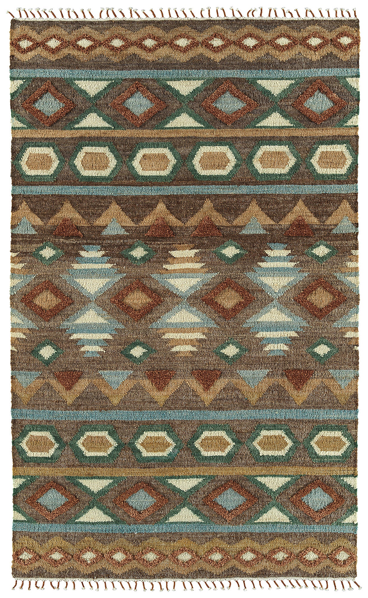 Kaleen Alejandra Collection Dark Brown Throw Rug 2' x 3'