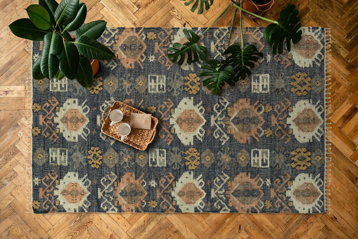 Kaleen Alejandra Collection Dark Navy Runner 2'6" x 8'