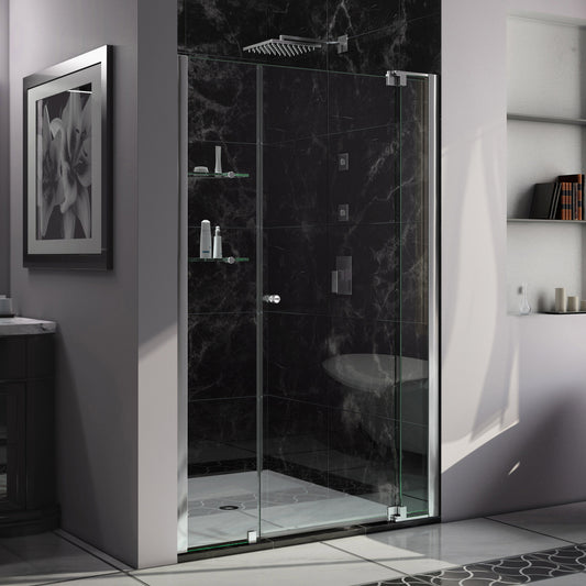 Allure 52-53 in. W x 73 in. H Frameless Pivot Shower Door in Chrome