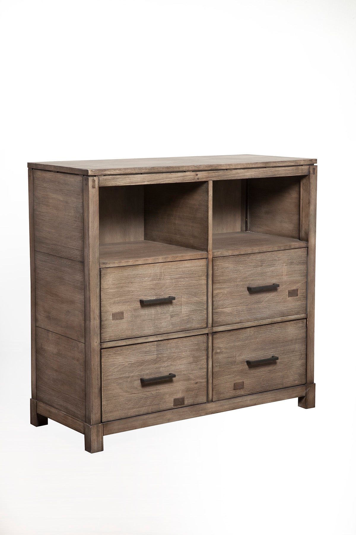 Alpine Furniture Sydney 4 Drawer TV Media Chest, Weathered Grey