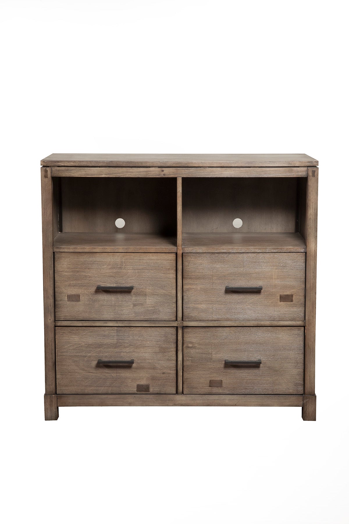 Alpine Furniture Sydney 4 Drawer TV Media Chest, Weathered Grey