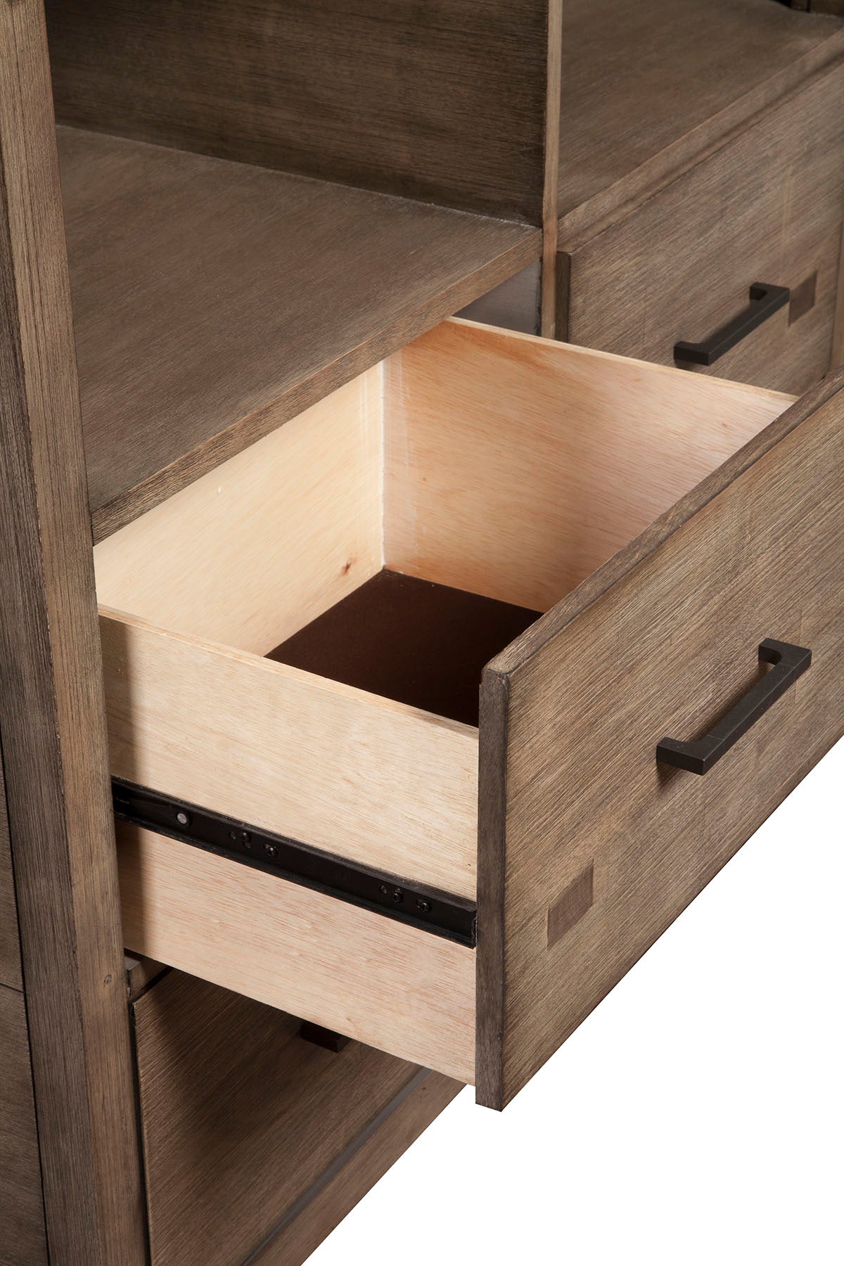 Alpine Furniture Sydney 4 Drawer TV Media Chest, Weathered Grey