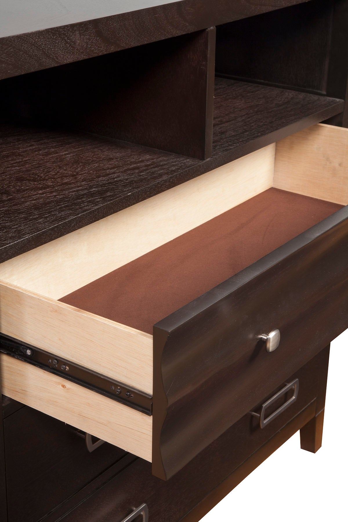 Alpine Furniture Legacy 3 Drawer TV Media Chest, Black Cherry
