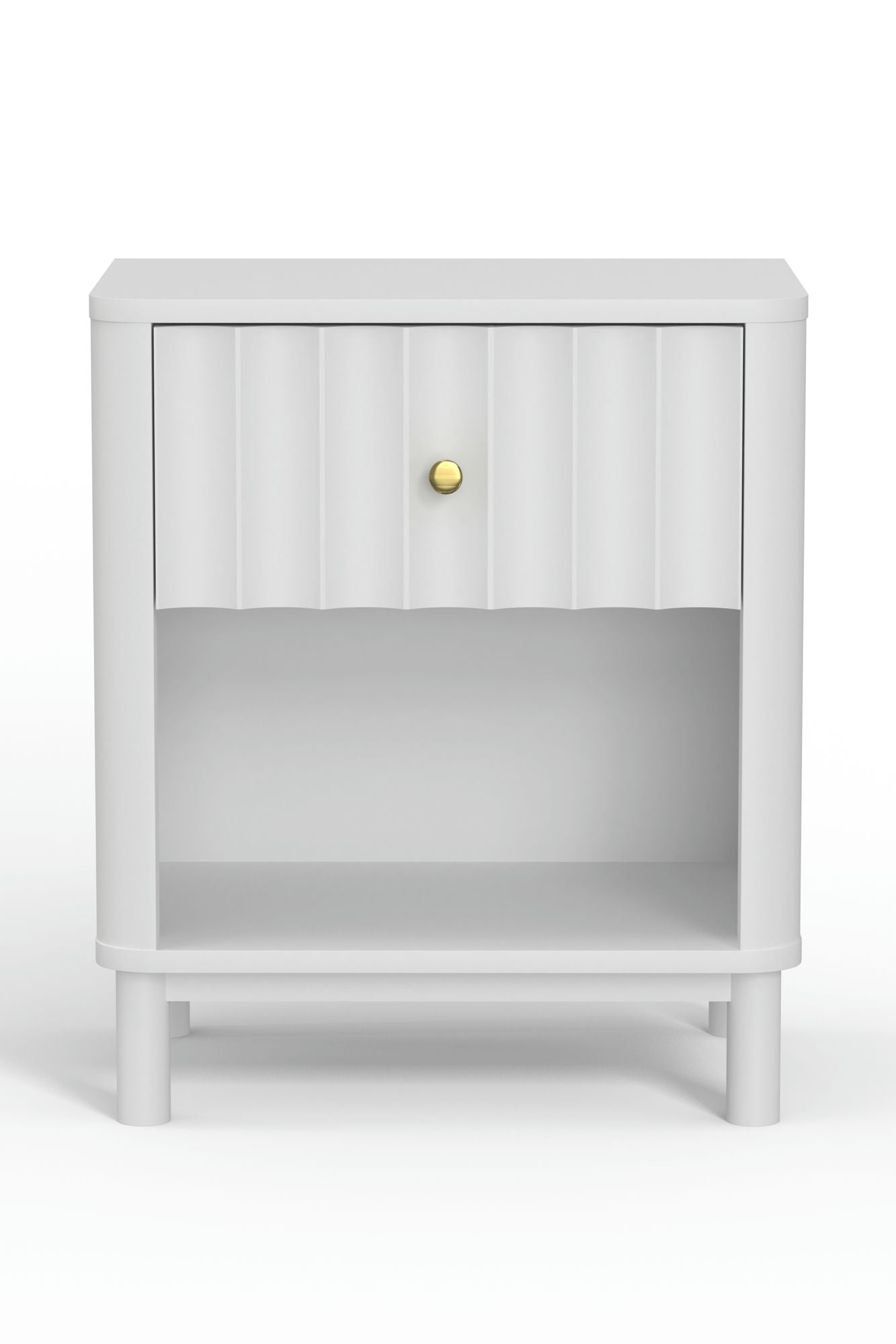 Alpine Furniture Stapleton 1 Drawer Nightstand, White