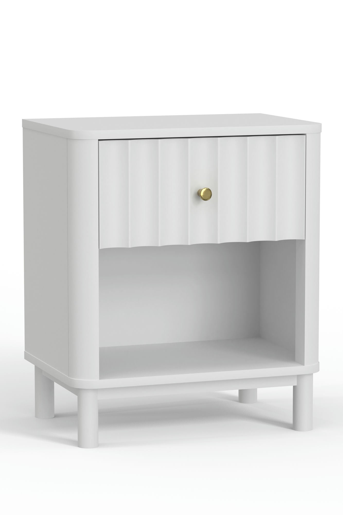 Alpine Furniture Stapleton 1 Drawer Nightstand, White