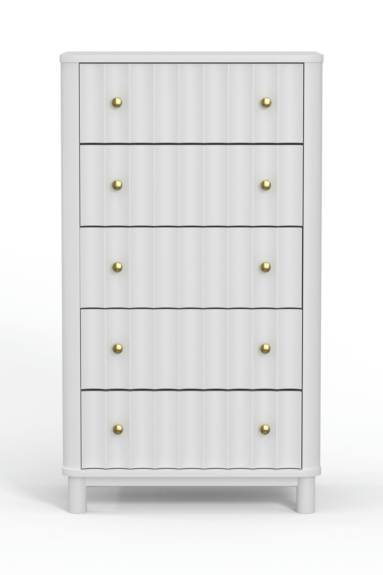 Alpine Furniture Stapleton 5 Drawer Chest, White