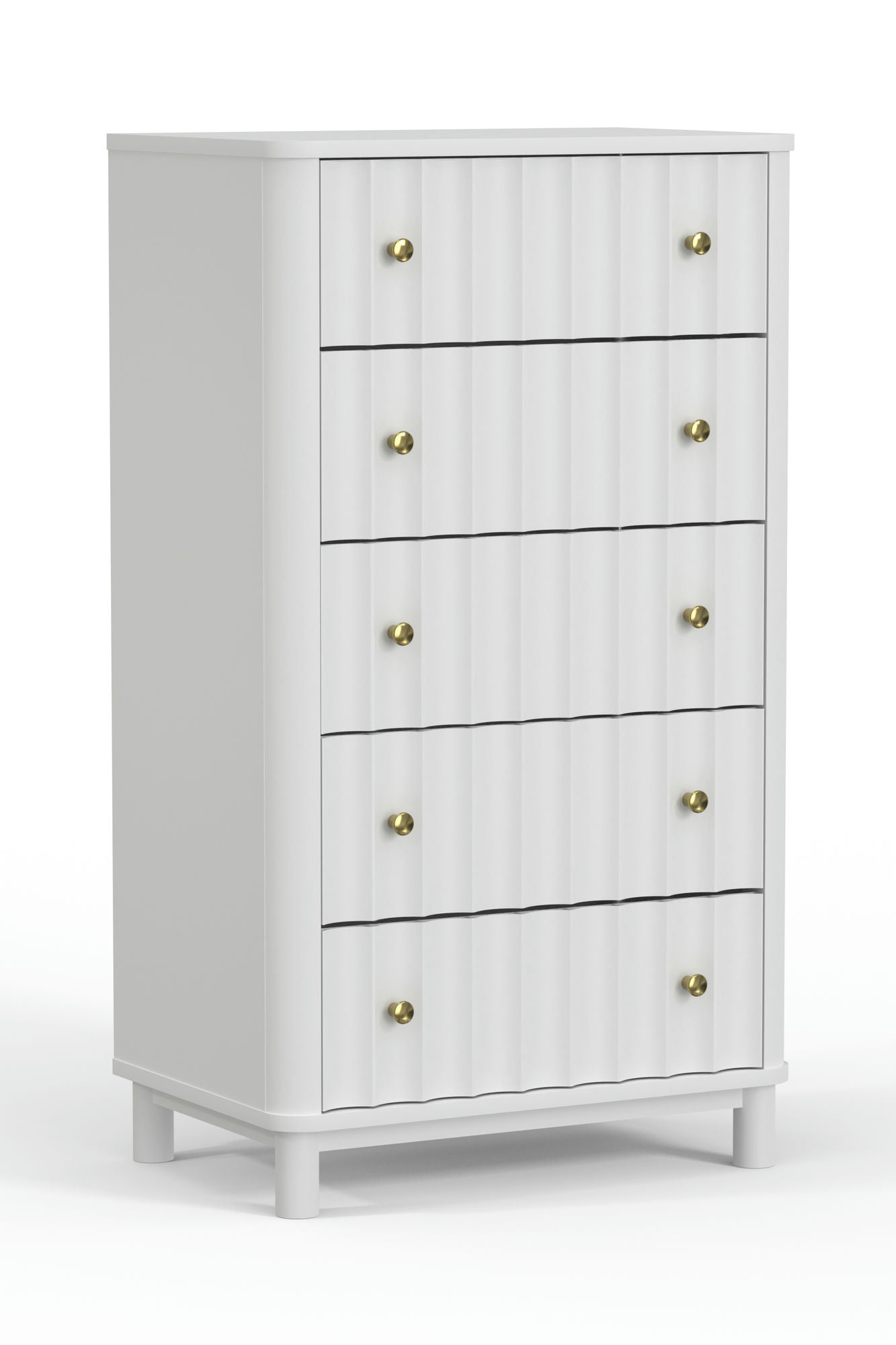 Alpine Furniture Stapleton 5 Drawer Chest, White