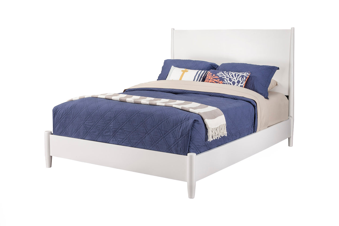 Alpine Furniture Flynn Standard King Platform Bed, White