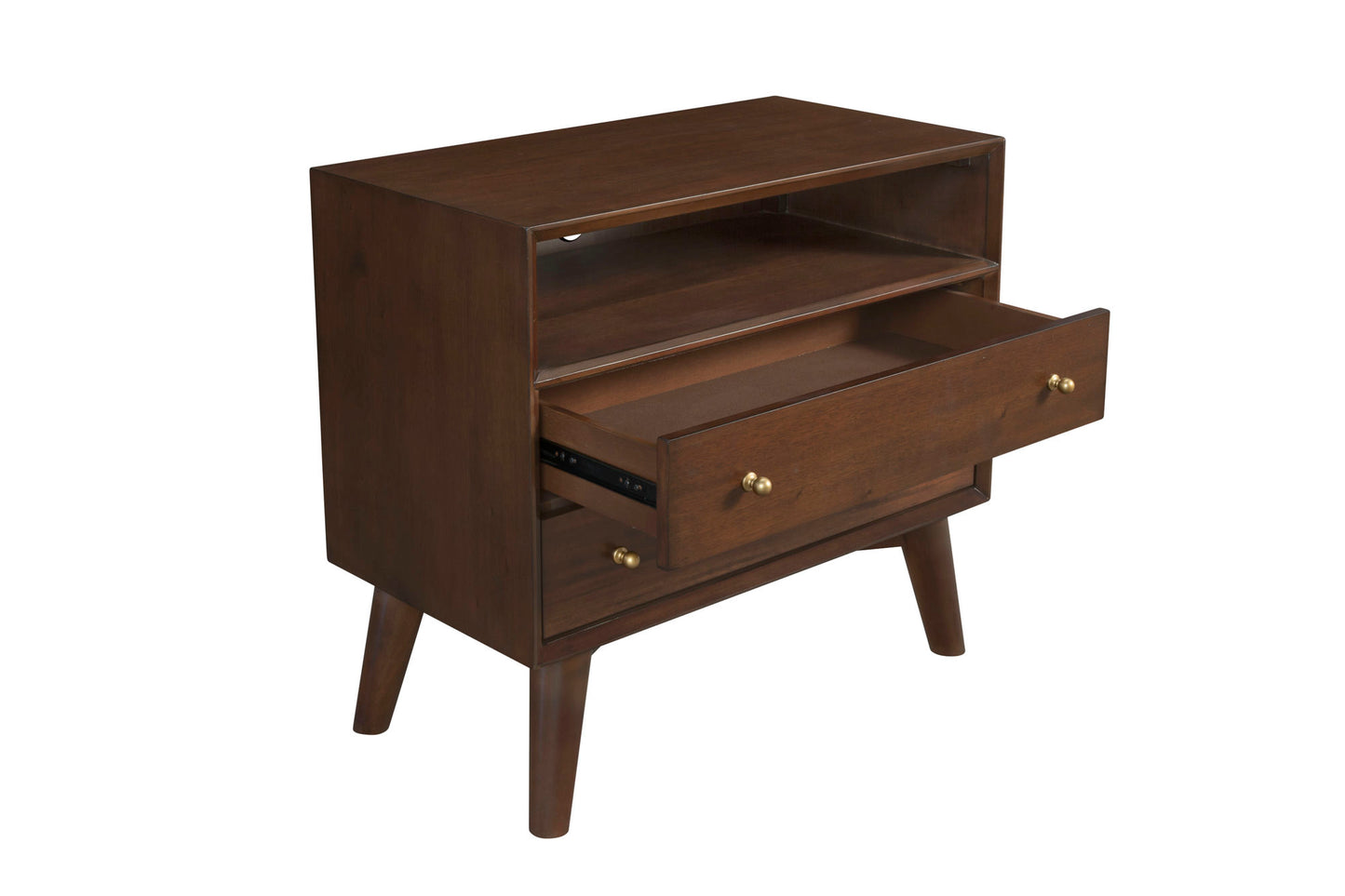 Alpine Furniture Flynn Large Nightstand, Walnut