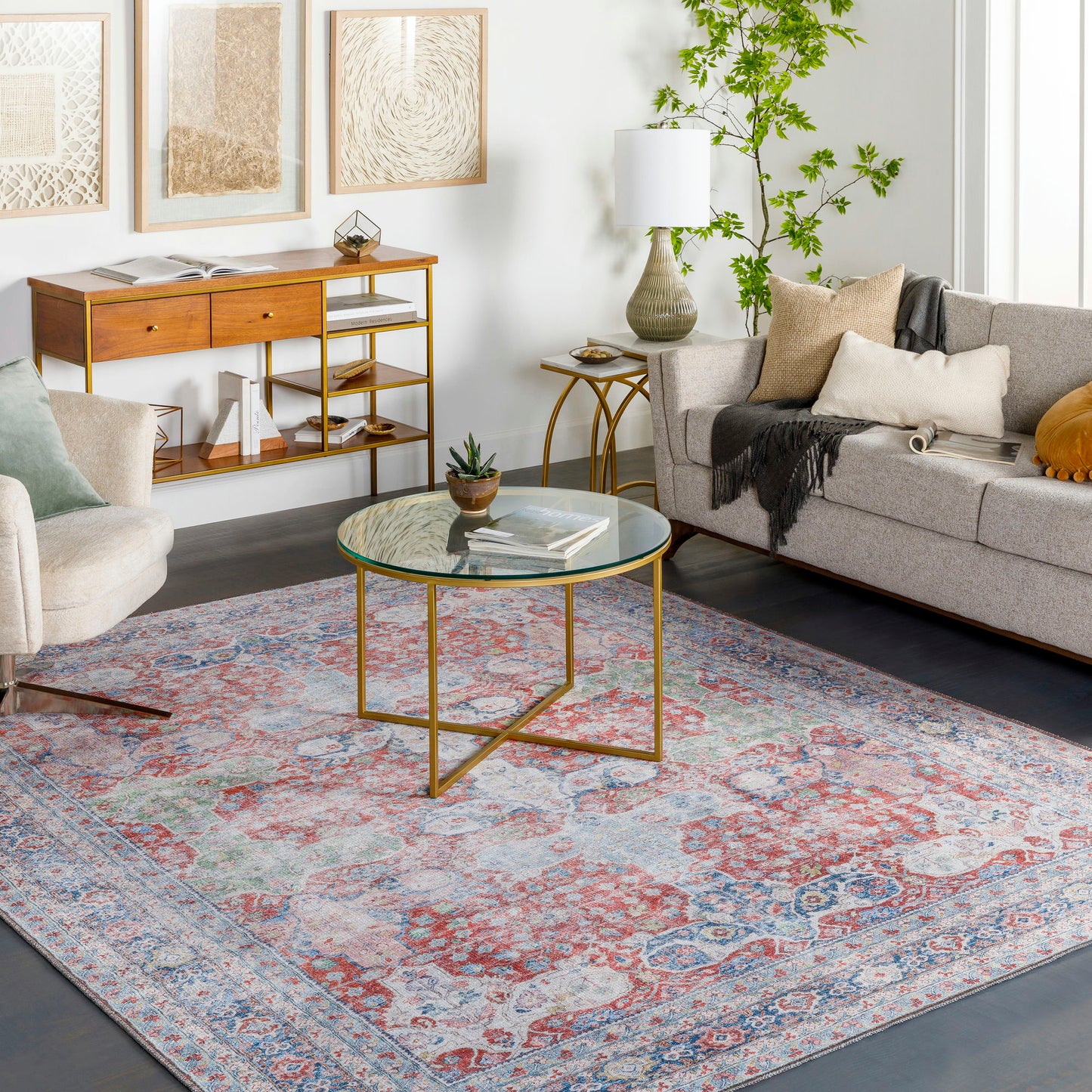 Surya Alanya ALY-2301 Rug 5'3" x 7' - Brick Red