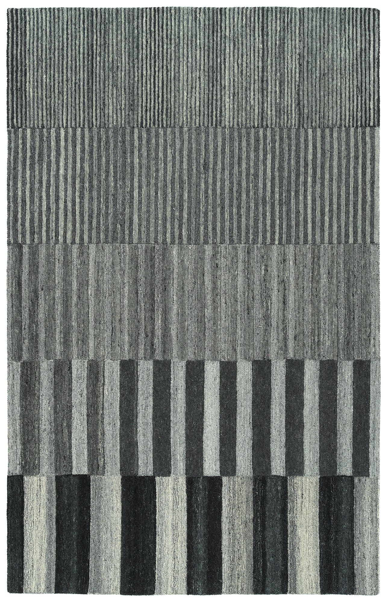 Kaleen Alzada Collection Charcoal Black Throw Rug 3' x 5'