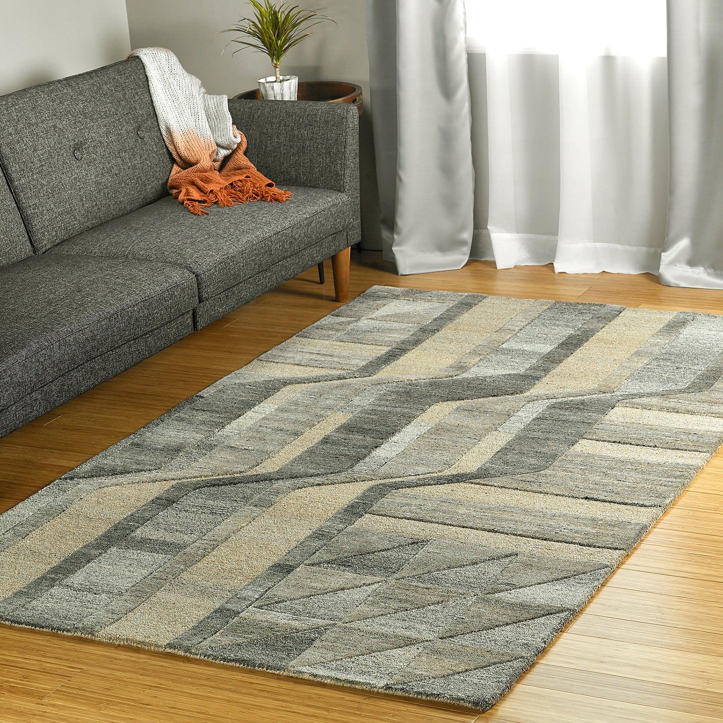 Kaleen Alzada Collection ALZ02-49 Brown Area Rug 5' x 7'9"