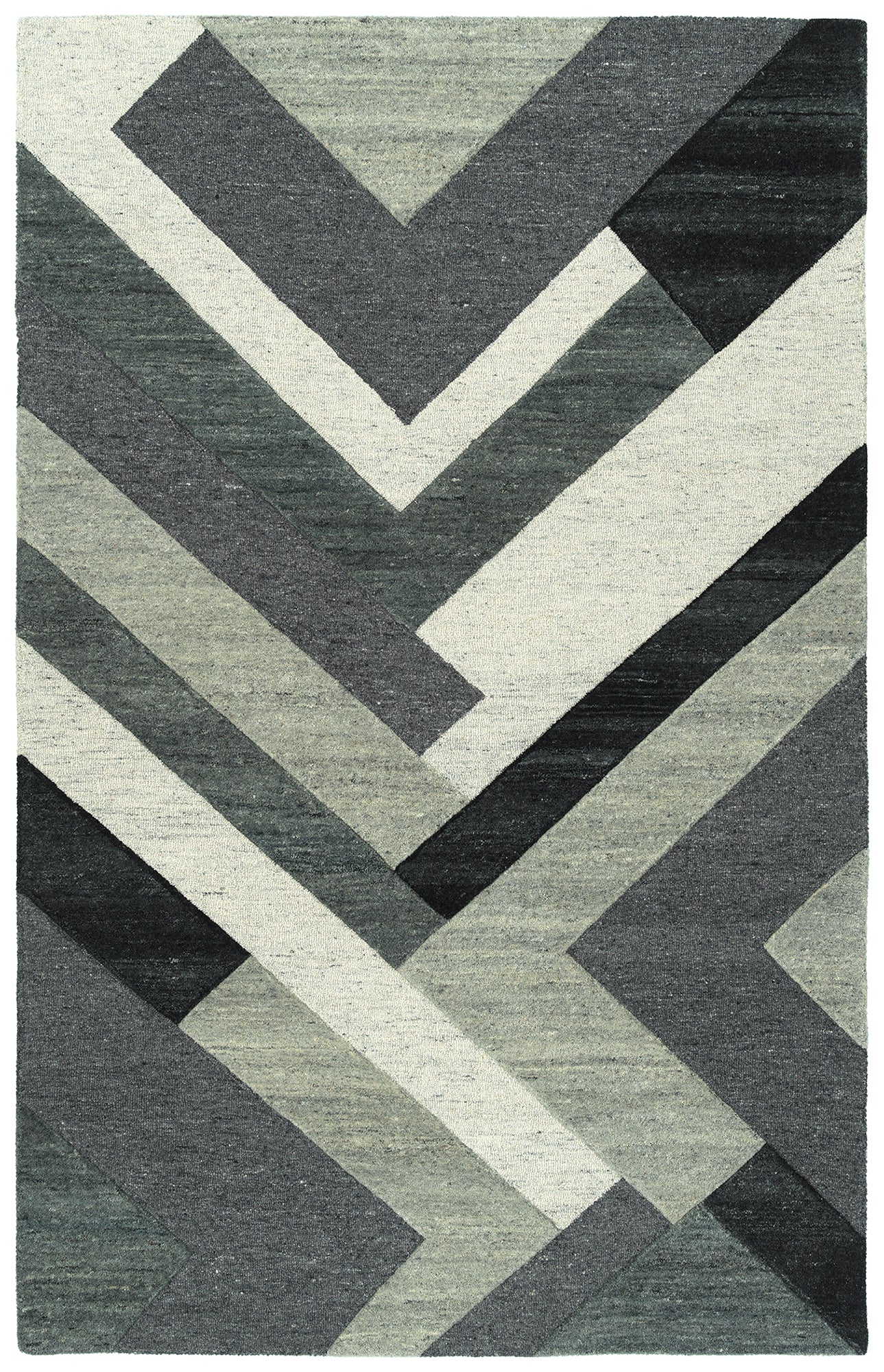 Kaleen Alzada Collection Charcoal Silver Throw Rug 3' x 5'