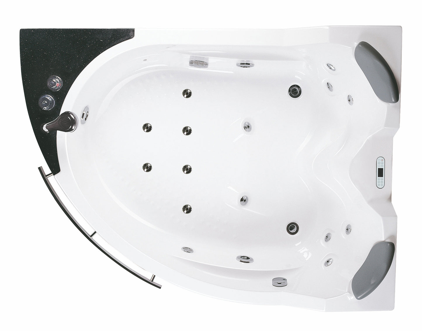 EAGO 5.5 ft Right Drain Corner Acrylic White Whirlpool Bathtub for Two