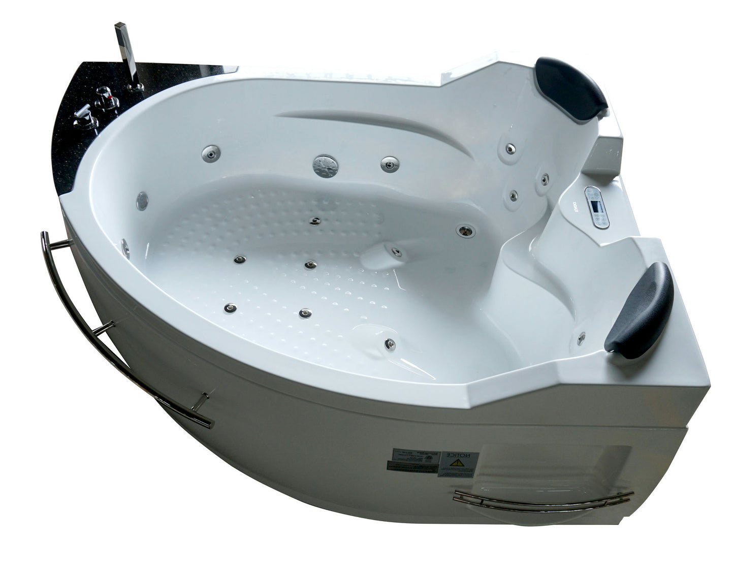 EAGO 5.5 ft Right Drain Corner Acrylic White Whirlpool Bathtub for Two