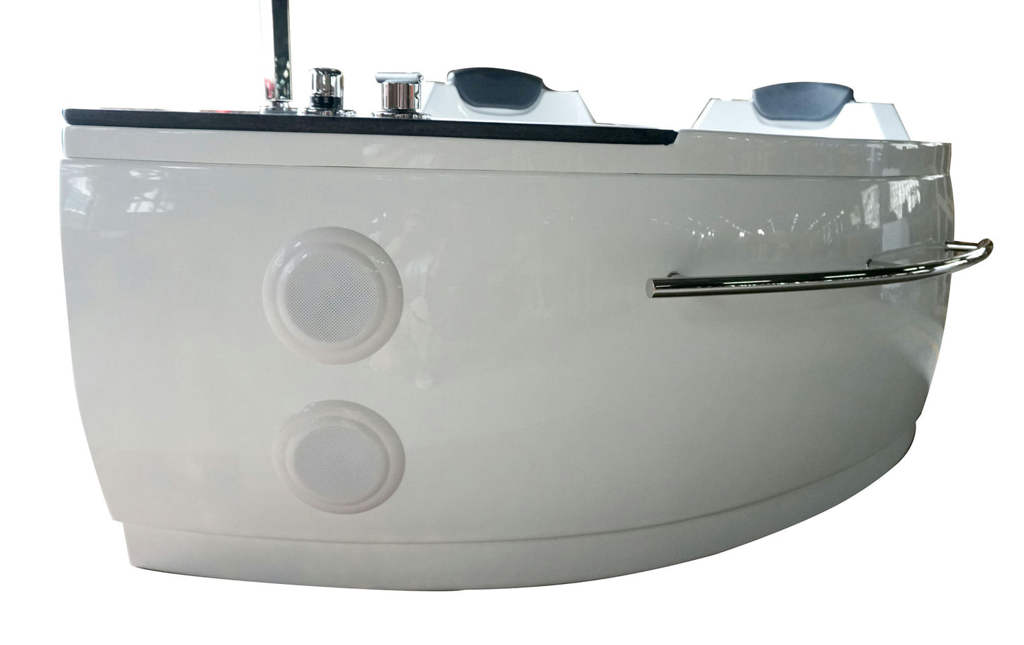 EAGO 5.5 ft Right Drain Corner Acrylic White Whirlpool Bathtub for Two