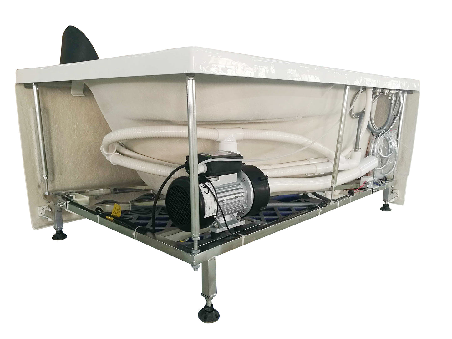 EAGO 5' Single Person Corner White Acrylic Whirlpool Bath Tub - Drain on Left