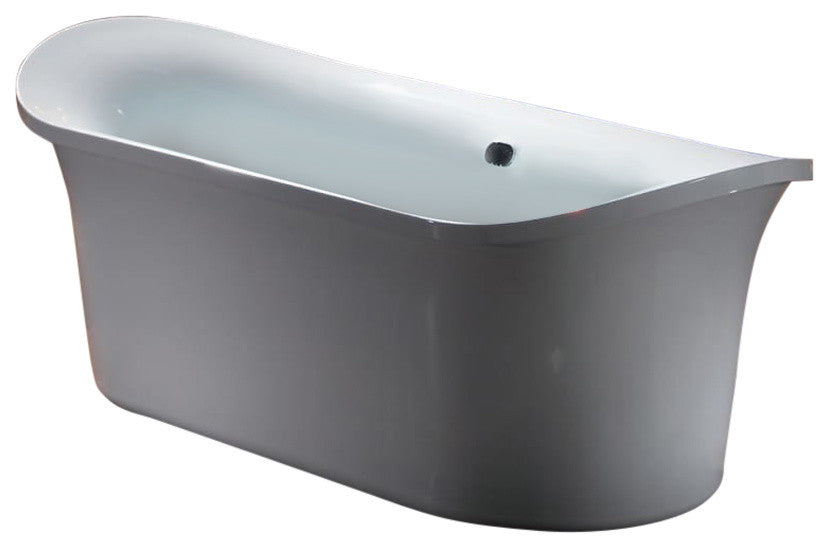 EAGO AM1900 74" White Free Standing Air Bubble Bathtub