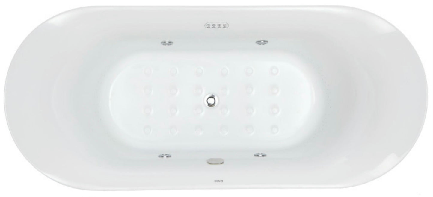 EAGO AM1900 74" White Free Standing Air Bubble Bathtub
