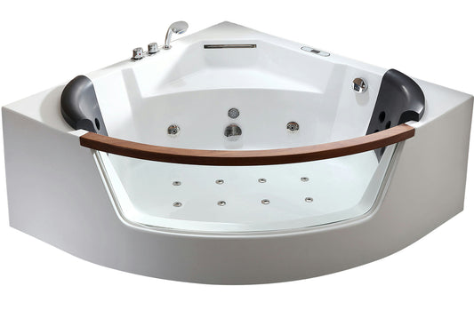 EAGO AM197ETL 5 ft Clear Rounded Corner Acrylic Whirlpool Bathtub for Two