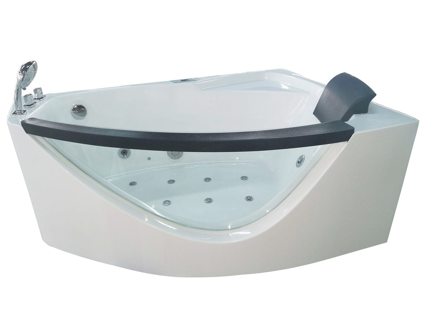 EAGO AM198ETL-L 5 ft Clear Rounded Left Corner Acrylic Whirlpool Bathtub