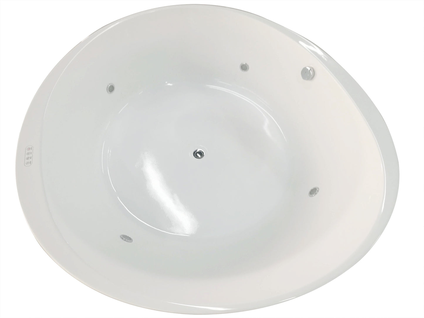 EAGO AM2130 66" Round Free Standing Acrylic Air Bubble Bathtub