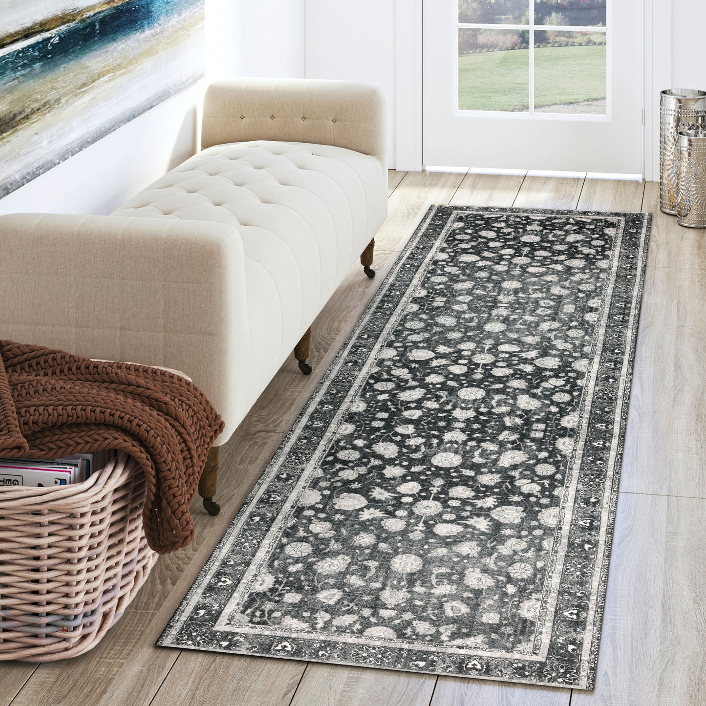 Amanti AM2 Midnight 2'3" x 7'7" Runner Rug