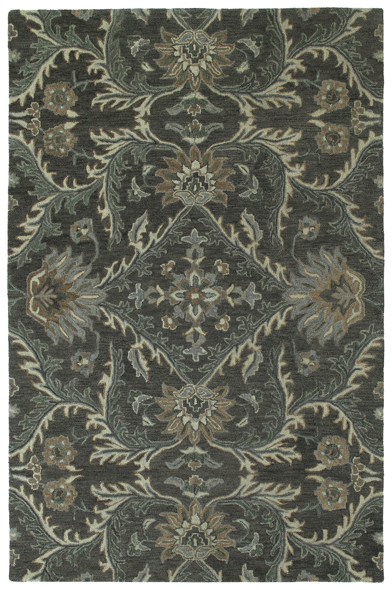 Kaleen Amaranta Collection Dark Charcoal Throw Rug 2' x 3'