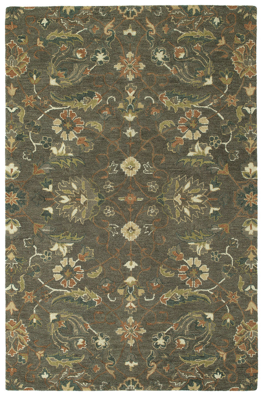 Kaleen Amaranta Collection Mushroom Salmon Area Rug 8' x 10'