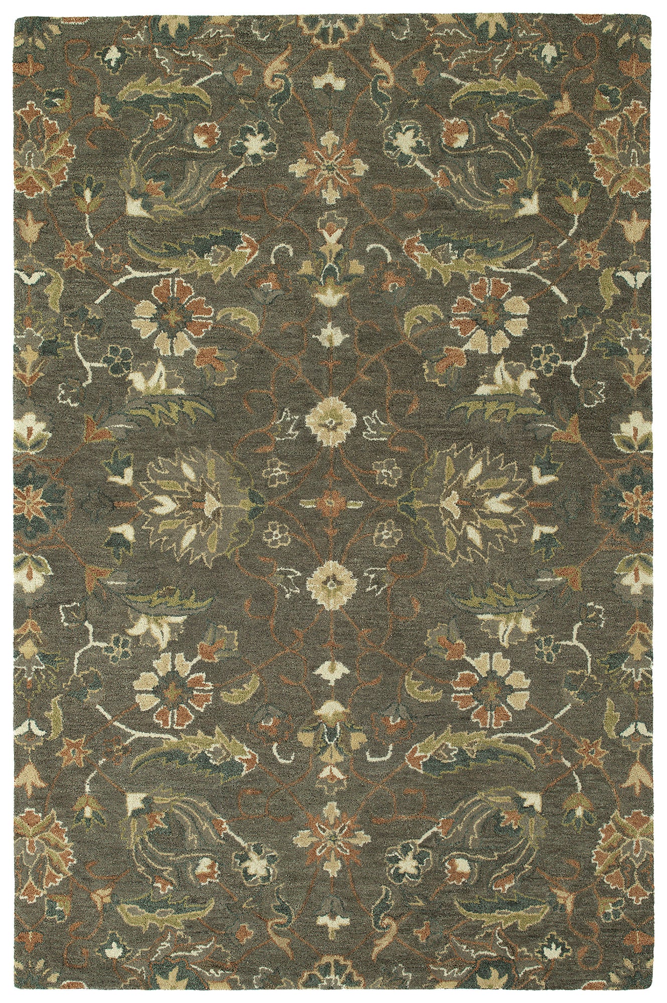Kaleen Amaranta Collection Mushroom Salmon Area Rug 9' x 12'