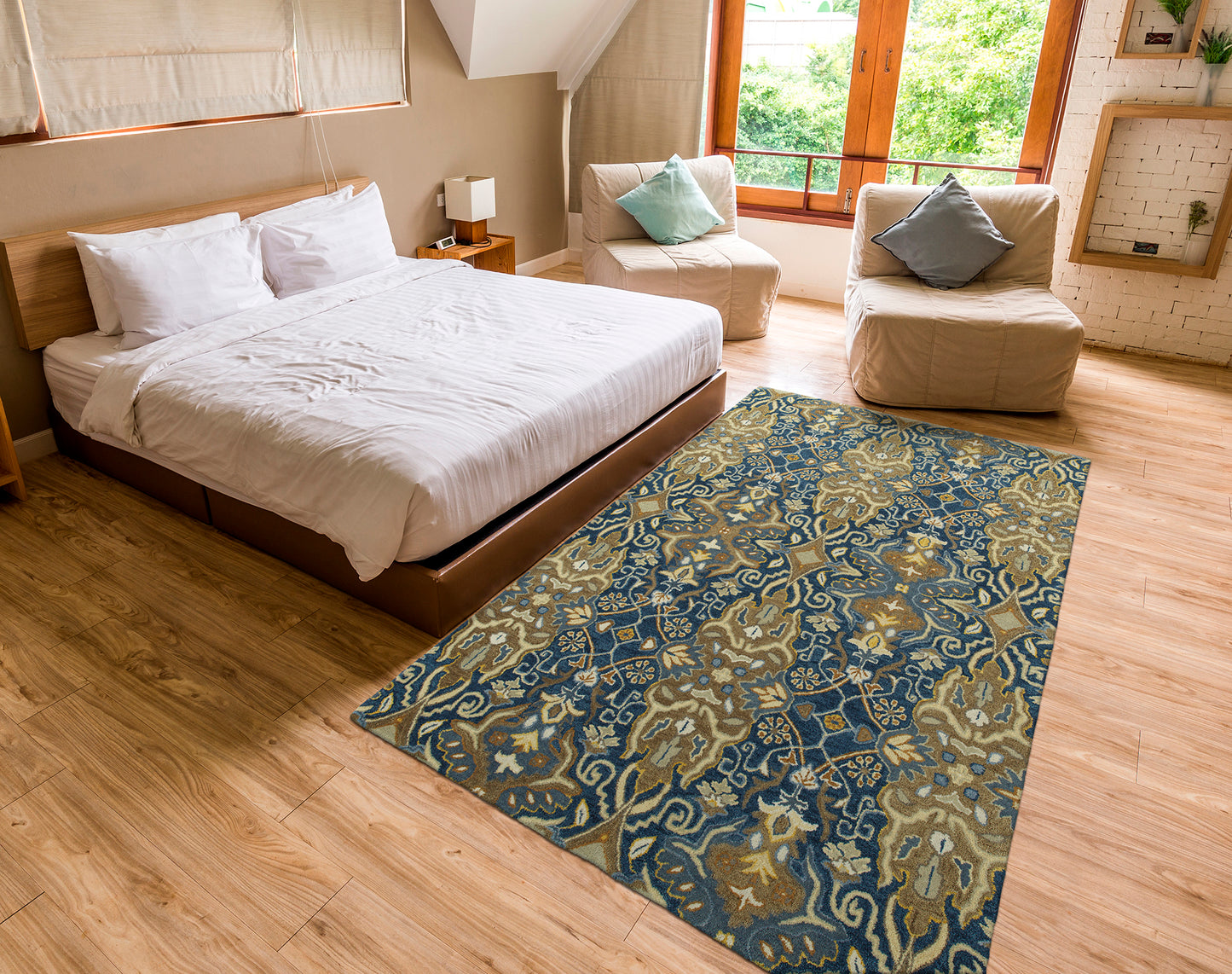 Kaleen Amaranta Collection Dark Navy Area Rug 5' x 7'9"
