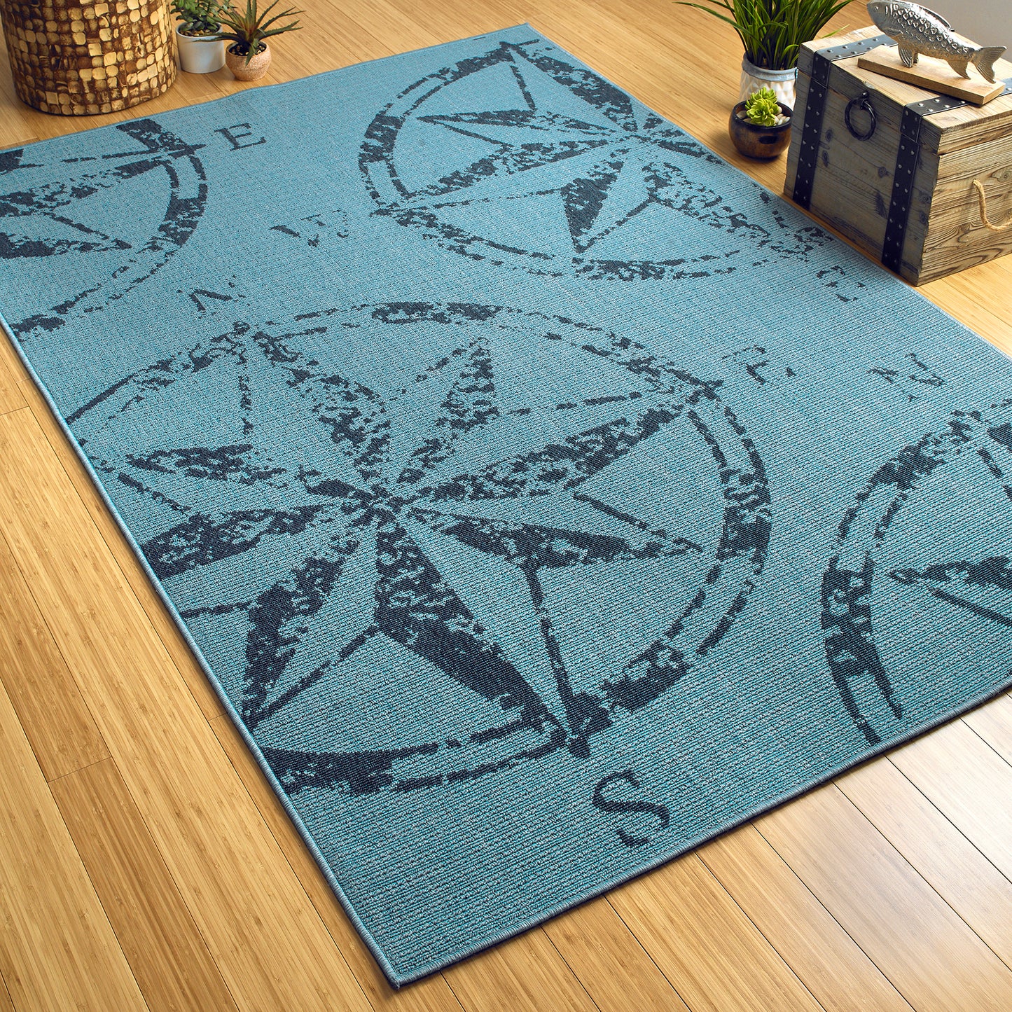 Kaleen Amalie Collection AML01-79 Light Blue Area Rug 7'2" x 10'5"